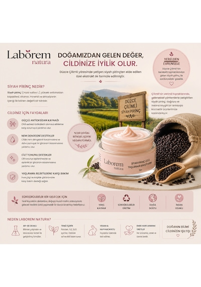 Laborem Natura Siyah Pirinç Özlü Anti-Aging Bakım Kremi 50 ML