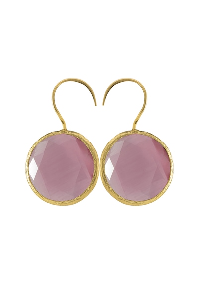 Kadir Jewellery 22 Ayar Altın Kaplama Kadın Taşlı Küpe -el İşçiliği Ve Hipoalerjenik Küpe Pembe 62430642