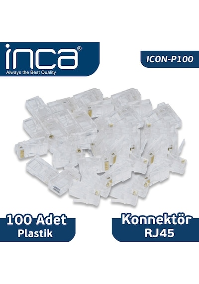 Inca Icon-P100 Cat6 Rj-45 Plastik 100Lü Konnektör