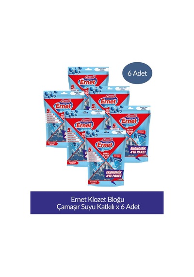 Ernet Klozet Bloğu Çamaşır Suyu Katkılı 4lü Paket X 6 Adet