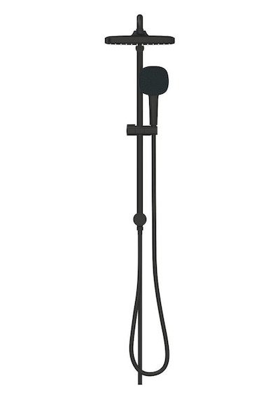 Grohe Tempesta System 250 Cube Duvar Bağlantılı, Divertörlü Duş Sistemi Mat Siyah - 269772431 Siyah