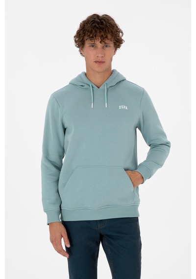 U.S. Polo Assn. Erkek Regular Fit Kapüşonlu Şardonlu Mint Basic Sweatshirt 50315582-VR090