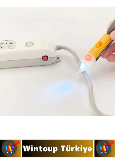 Kompakt Güvenlik Elektrik Kontrol Led Işıklı Hat Tespit Edici Temassız Kablo Priz Voltaj Test Cihazı