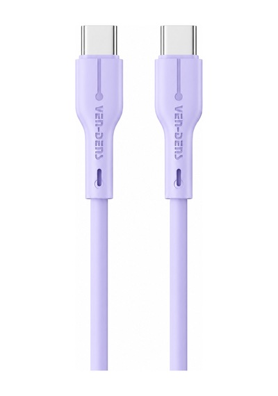 Ven-dens Vd-dc23cc 60 W Pd Type-c To Type-c Hızlı Şarj Ve Veri Kablosu, 1 Metre, Esnek Tpe, Mor