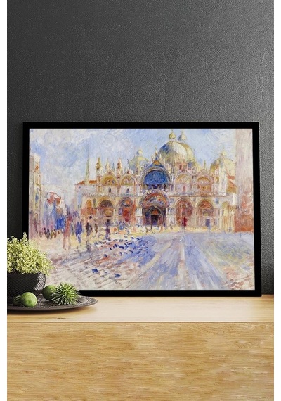 Pster14754 The Piazza San Marco-auguste Renoir Sanatsal Çerçeveli Tablo 21 X 30