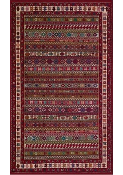 Çam Halı Gloria Td740 Multi Etnik Desen Dokuma Saçaklı Kilim