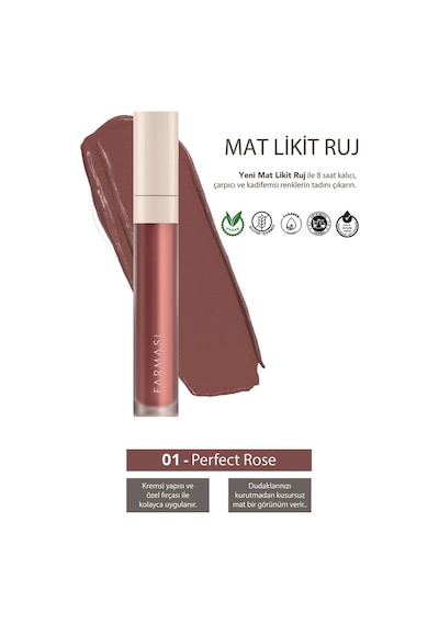 Farmasi Mat Likit Ruj 01 Perfect Rose