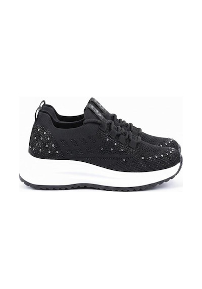 Guja 26y301 Rahat Taşlı Tekstil Günlük Spor Sneaker Kadın Ayakkabı Siyah
