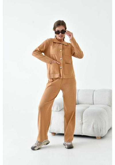 Ftz Women Kadın Cep Detaylı İkili Takım Camel 20914 Camel