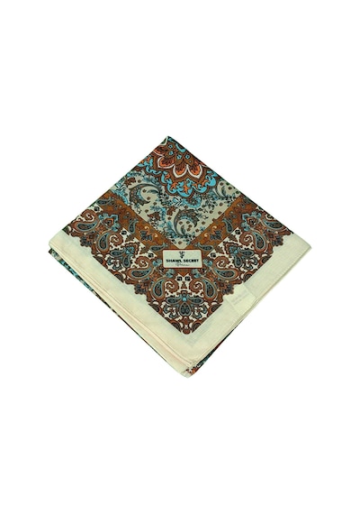 Mim Eşarp Prime Pamuk Etnik Desenli Eşarp 90x90 Cm BEj