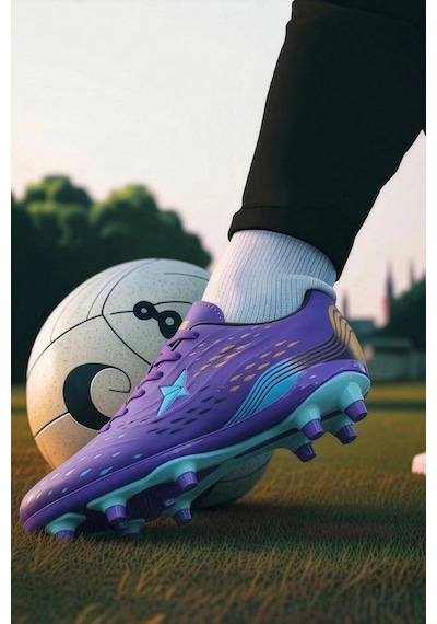 In Step Air La Liga Mor Akademik Futbol Ayakkabısı Halı Saha Krampon - 535