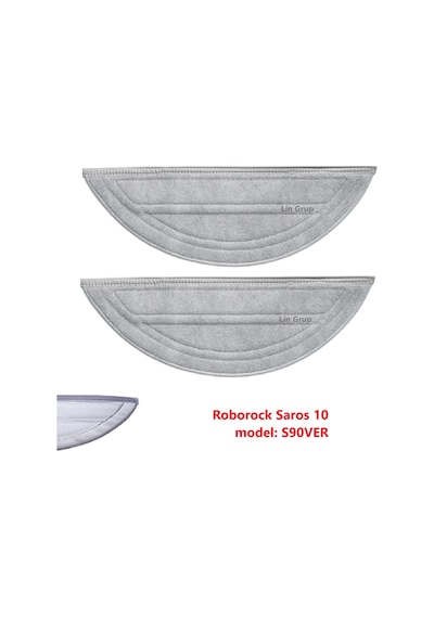 Roborock Uyumlu Saros 10 Model S90ver Uyumlu Robot Süpürge Mop Paspas 2 Adet