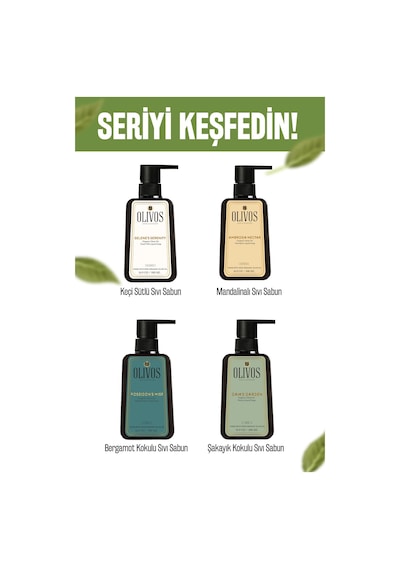 %100 Doğal Zeytinyağlı Hamam Mandalina Keçi Sütü Sıvı El Sabun &
