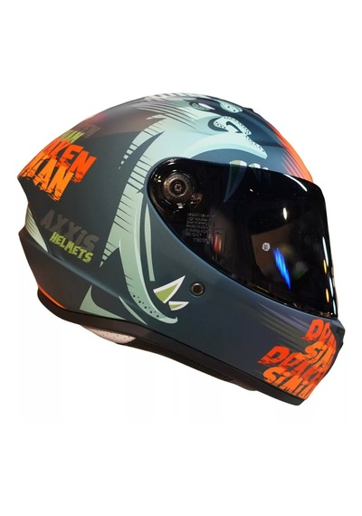 Axxis Draken-S Sımıan B4 Matt Fluor Kapalı Kask Mat Gri - Turuncu