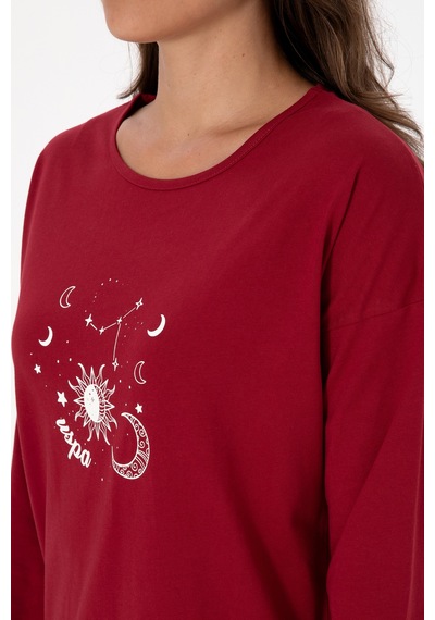 U.s. Polo Assn. Kadın Bordo Pijama Takım 50318919-vr014 Bordo