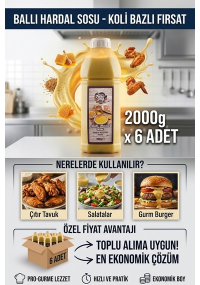 Ballı Hardal Sosu 2000 G X 6 Adet - 1 Koli Koli Bazlı Avantaj Paketi