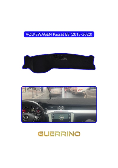 Volkswagen Passat B 8 2015-2020 Torpido Koruma Halısı Mavi Kenar
