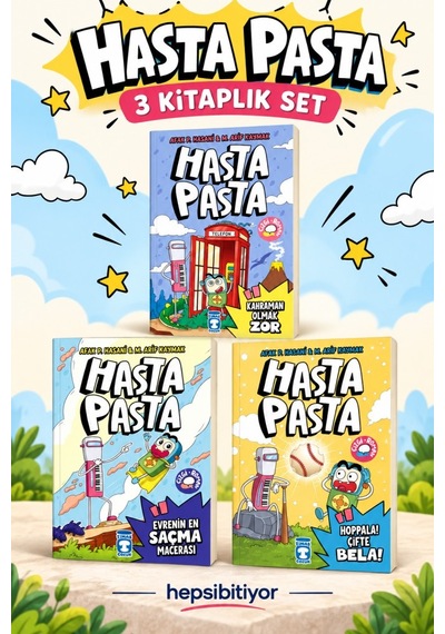 Hasta Pasta Çizgi Roman Seti 3 Kitap Kahraman Olmak Zor, Evrenin En Saçma Macerası, Hoppala Çifte Bela