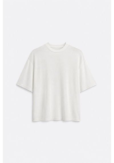 Suud Collection Ekru Atlas Basic Tişört
