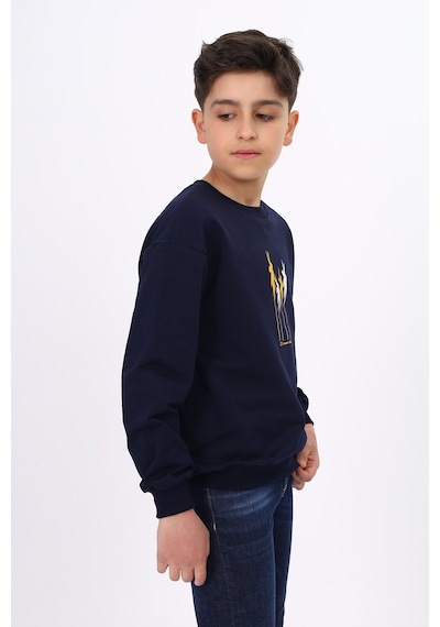Toontoy Erkek Çocuk Baskılı Sweatshirt Lacivert
