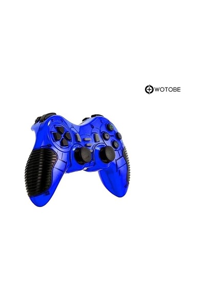 2.4g Ps1 Ps2 Ps3 Pc Android Tv Tv Box Android Telefon Uyumlu Titreşimli Kablosuz Joystick Mavi
