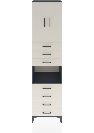 Hyperion Dolap 3 Raflı 7 Çekmeceli 2 Kapaklı 60x44x243 Antrasit-aytaşı Antrasit Hyperion Dolap 3 Raflı 7 Çekmeceli 2 Kapaklı 60x44x243 Antrasit-aytaşı Antrasit