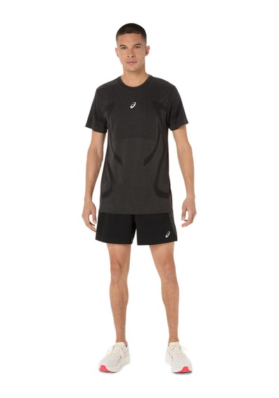 Asics Road Seamless Ss Top Erkek Siyah Beyaz Tshirt 2011d355-001 Siyah - Beyaz