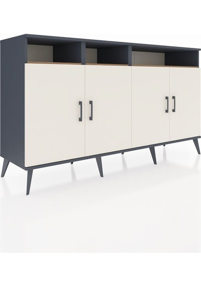 Hyperion Konsol 6 Raflı 4 Kapaklı 176x44x99 Antrasit-aytaşı/çam Antrasıt/aytası - Antrasıt Hyperion Konsol 6 Raflı 4 Kapaklı 176x44x99 Antrasit-aytaşı/çam Antrasıt/aytası - Antrasıt