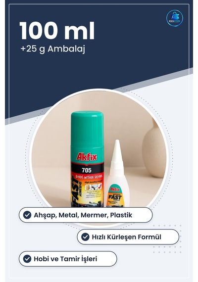 Hızlı Çok Yüzeyli Yapıştırıcı 100 Ml + 25 G Ahşap Metal Mermer Pl