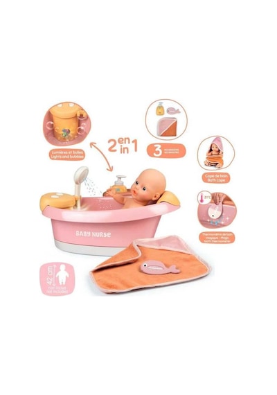Smoby Baby Nurse Banyo Seti, Su Ve Işık Fonksiyonlu 220386