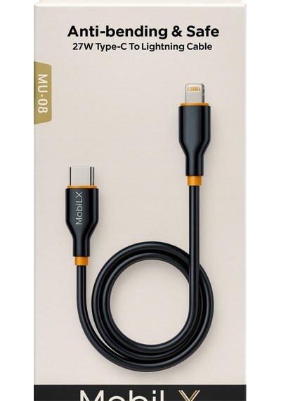 Mobilx Mu-08 27w Pd Silikon Type-c To Lightning Hızlı Şarj Ve Data Kablosu 1m