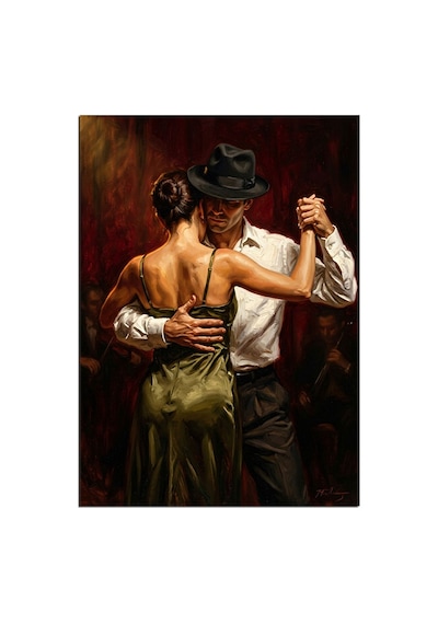 Tango Yapan Çift Dans Tablosu Dekoratif Kanvas - Mdf Ahşap Tablo
