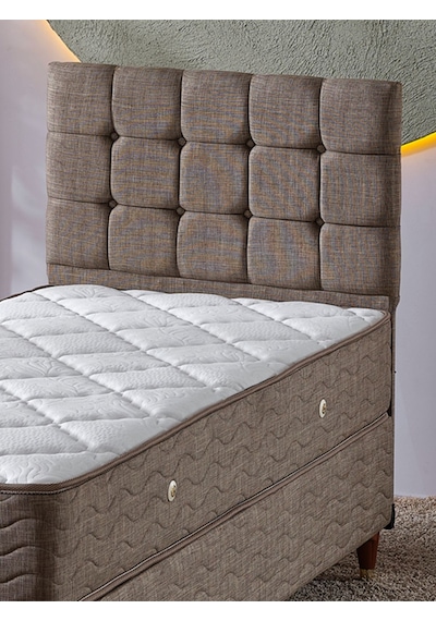 Beehanem 120x200 Bengü Baza+başlik+yatak 3lü Set. Ketenkahve 120 X 200