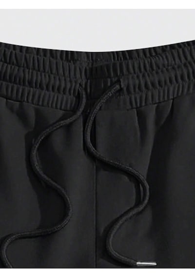 Halloween Cross & Letter Graphic Drawstring Waist Eşofman Altı Siyah