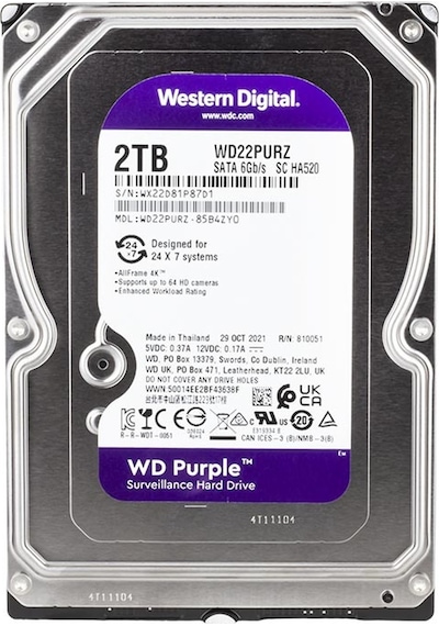 Powermaster Western Digital Purple Wd22purz 2 Tb Sata 6gb/s 7-24 Güvenlik Harddisk