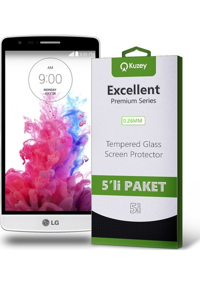 LG G3 Mini ile Uyumlu Kırılmaz Temperli Ekran Koruyucu Cam Ekonomik 5'li Paket