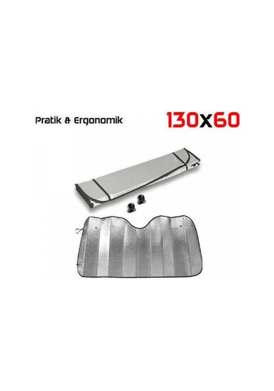 Oto Araç Güneşlik 130X60 Ön Cam Güneşliği Metalize