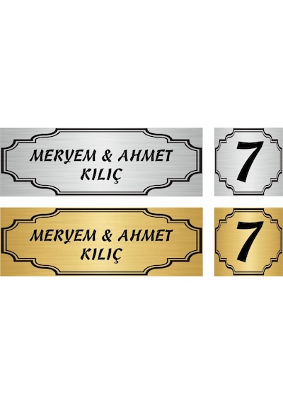 Kapı İsimliği Ve No  4x14 CM + 4x4 CM