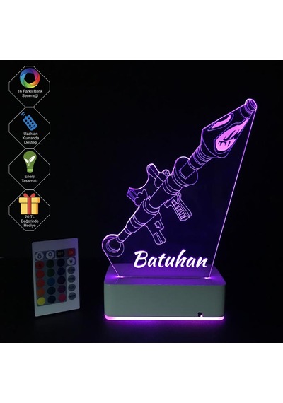 Kişiye Özel Fortnite Roket Masaüstü 3D Led Lamba