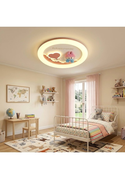 Happybabu Çocuk Odası Kumandalı Led Avize 50cm - Gece Lambası Modlu Beyaz