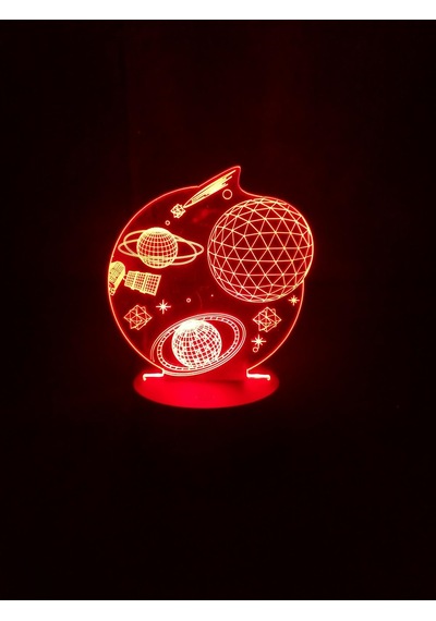 3d Gezegen Figürlü Gece Lambası Çok Renkli