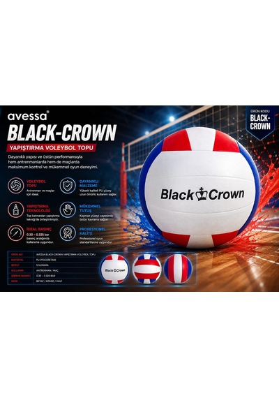 Avessa Black-crown Yapıştırma Voleybol Topu Çok Renkli