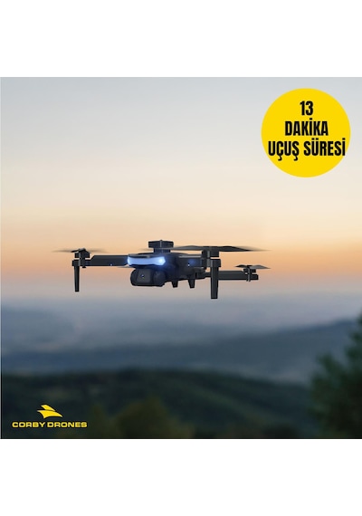 Corby Brushless Wifi Kameralı Drone Çift Bataryalı 720p Hd Kamera 90 Hareketli Kamera Ir Sensörlü