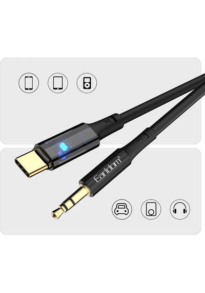 Aux53 1m Type-c To 3.5mm Dijital Aux Kablo - Siyah 400117 Diğer