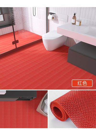 Banyo Duş Havuz- Z Mat Petek Kaydırmaz Pvc Paspas Kırmızı / Eni : 90cm. Kırmızı