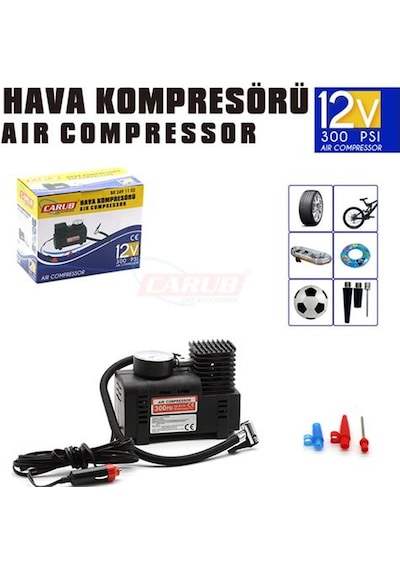 Hava Kompresörü 12v 300 Psi Siyah