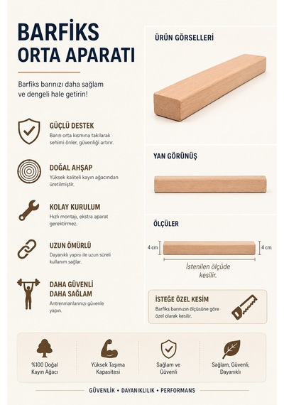 Ahşap Orta Destek Barı Kapı Arası Ve Koridor Arası Barfiks Uyumlu -3