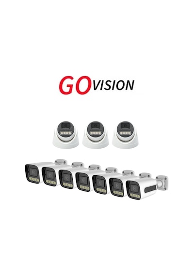 Go Vision 10 Adet Ip Güvenlik Kamerası - 5mp Dış Mekan Kamera, 3.6mm Lens, Poe, Warm Led Gece Görüşlü
