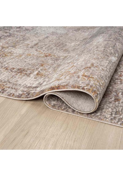 Bej Kahve Soyut Eskitme Desenli Halı - Ns0252ba Bej - Kahve