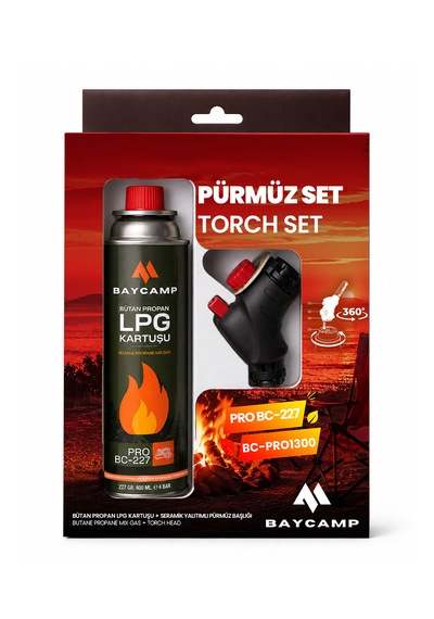 Bc-pro1300 Pürmüz Seti Seramik Yalıtımlı Pürmüz Başlığı Ve Lpg Kartuşu Siyah